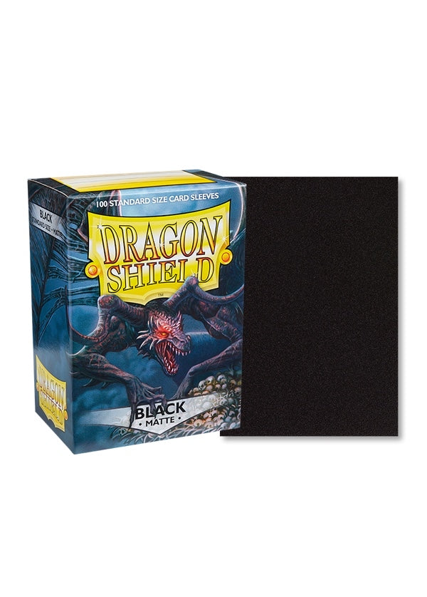 龍盾卡套 | Dragon Shield Card Sleeves | 100 Standard Size | Black Matte