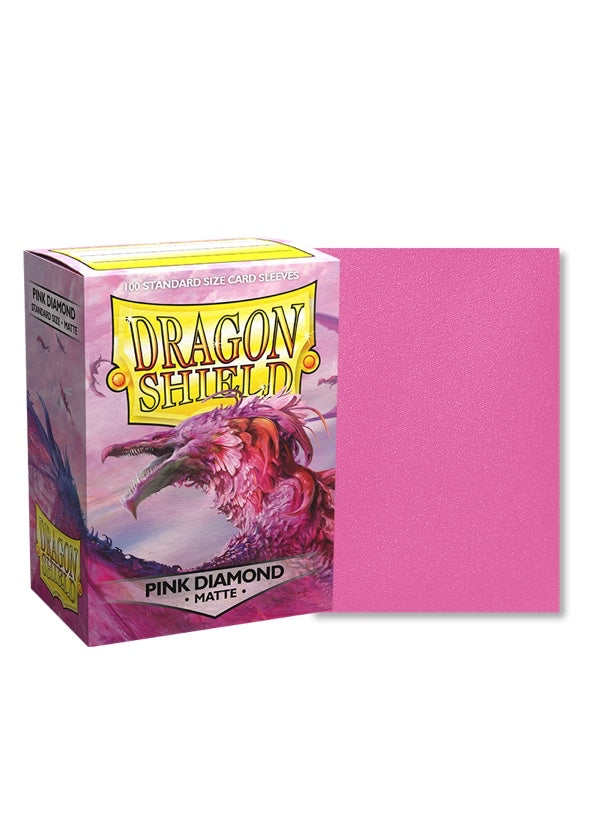 龍盾卡套 | Dragon Shield Card Sleeves | 100 Standard Size | Pink Diamond Matte