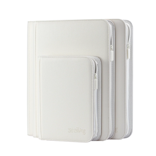 SANSEKING | White 4/9/12 Pocket Binder