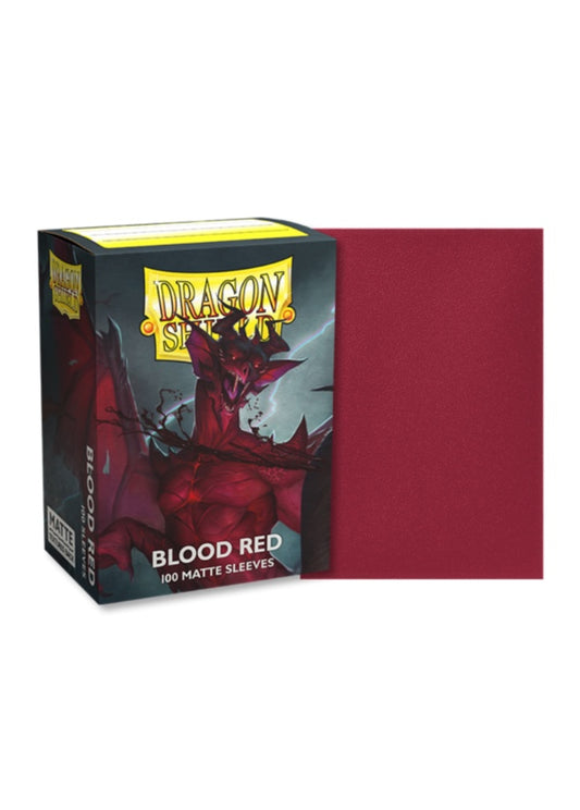 龍盾卡套 ｜ Dragon Shield Card Sleeves | 100 Standard Size | Matte Blood Red