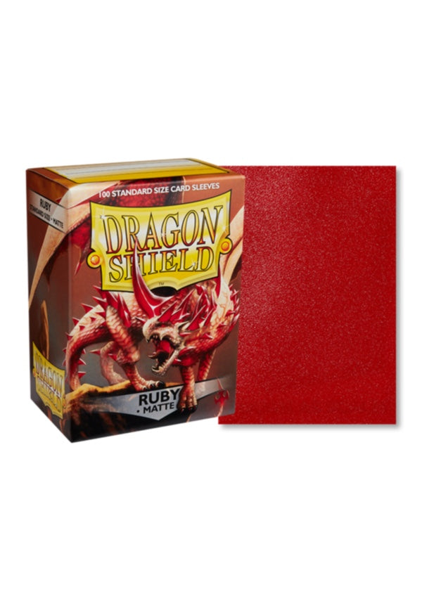 龍盾卡套 ｜ Dragon Shield Card Sleeves | 100 Standard Size | Matte Ruby