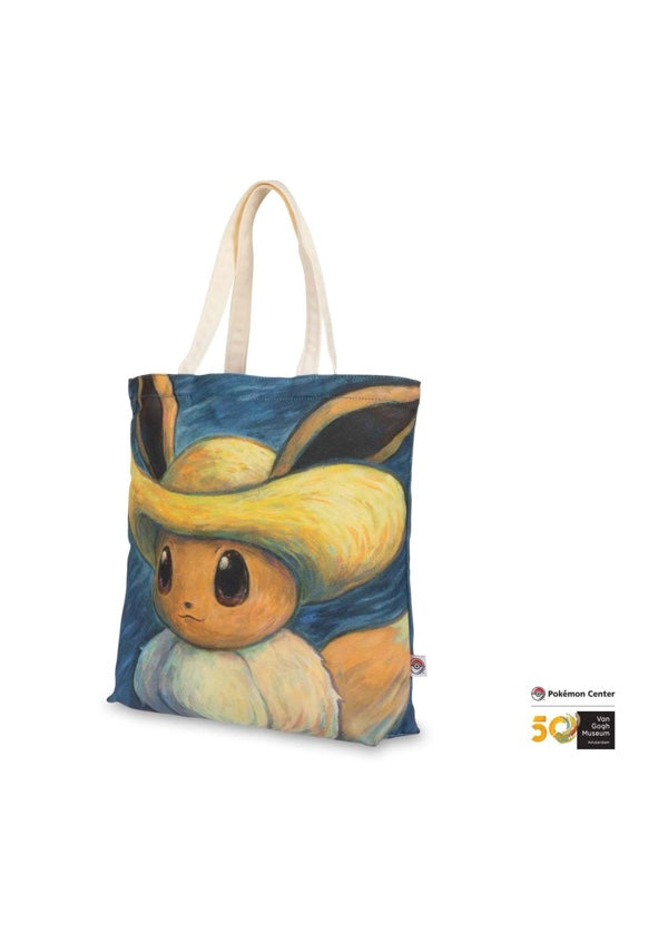 Pokémon Center × Van Gogh Museum: Eevee Inspired by Self-Portrait with Straw Hat Canvas Tote Bag