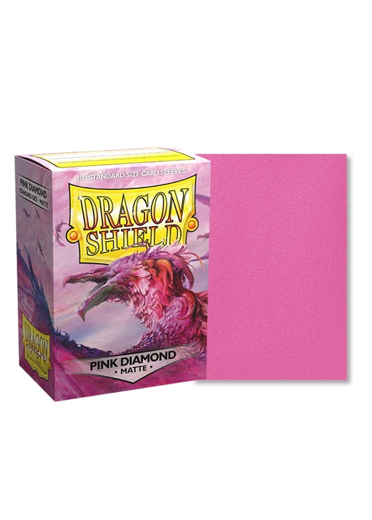 龍盾卡套 ｜ Dragon Shield Card Sleeves | 100 Standard Size | Pink Diamond Matte